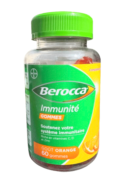 BEROCCA IMMUNITÉ GOMMES GOUT ORANGE  est un complément alimentaire pour soutenir votre immunité et aider votre organisme à faire face aux aléas du quotidien.