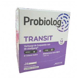 PROBIOLOG TRANSIT ,utilise une souche sélectionnée avec une fibre, l'inuline de chicorée qui contribue à une fonction intestinale normale .