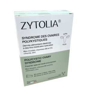 ZYTOLIA est un complément alimentaire. qui s'utilise, chez les femmes atteintes du syndrome des ovaires polykystiques (SOPK)