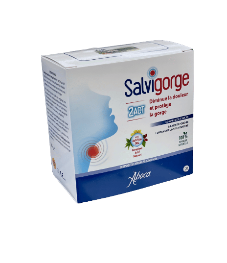SALVIGORGE COMPRIME grace a son actif naturel, actifilm dol agit sur les douleurs , brulure et sur la déglutition difficile .