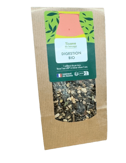  TISANE DIGESTION BIO VRAC est un mélange de plusieurs plantes pour favoriser la digestion .