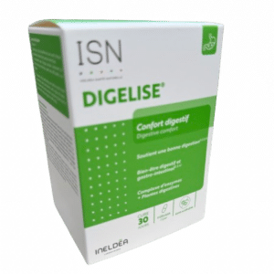INELDEA DIGELISE à base de complexe d’enzymes digestives végétales agit en complément de la Lactase pour activer les fonctions digestives.