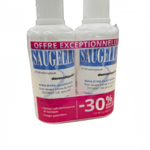 SAUGELLA DERMOLIQUIDE BLEU 2X500 ML est un soin lavant conçu pour l'hygiène intime quotidienne des femmes en âge de procréer .