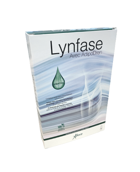 LYNFASE ABOCA , complément alimentaire pour le bien-être vasculaire, lymphatique et veineux, et pour le drainage des liquides corporels.