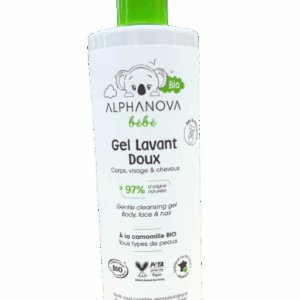 GEL LAVANT ALPHANOVA 400 ML s'utilise pour  l’hygiène des peaux sèches, atopiques et sensibles des bébés et des nourrissons. 