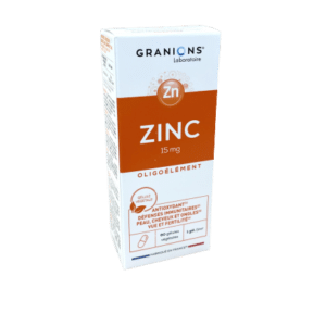 GRANIONS ZINC protége contre le stress oxydatif,participe au fonctionnement du système immunitaire et maintient la peau et les cheveux en bonne santé.