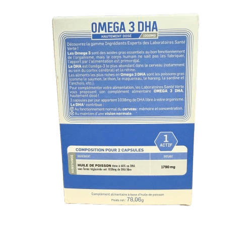 SANTE VERTE 0MEGA 3 DHA 1000 MG ( 60 capsules ) – Image 3