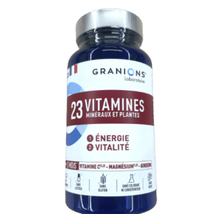 GRANIONS 23 VITAMINES vitamines, minéraux et plantes a été spécifiquement conçu pour vous aider à réduire la fatigue afin de conserver énergie et vitalité .