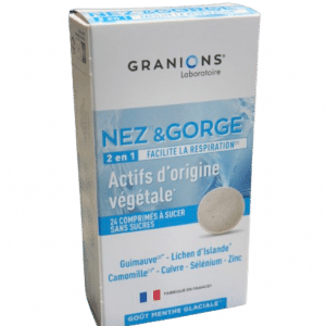 GRANION NEZ GORGE  gout menthe glaciale une pastille à sucer pour soulager efficacement l'inconfort nasal et le mal de gorge