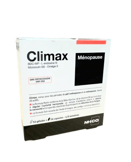 NHCO CLIMAX MÉNOPAUSE s'utilise chez les femmes en phase de péri-ménopause ou en ménopause et souhaitant atténuer les gênes quotidiennes liés à la ménopause