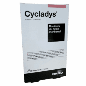 NHCO CYCLADYS CONFORT MENSTRUEL agit sur la période avant et pendant les règles pouvant être un passage difficile, pertubant la qualité de vie des femmes.