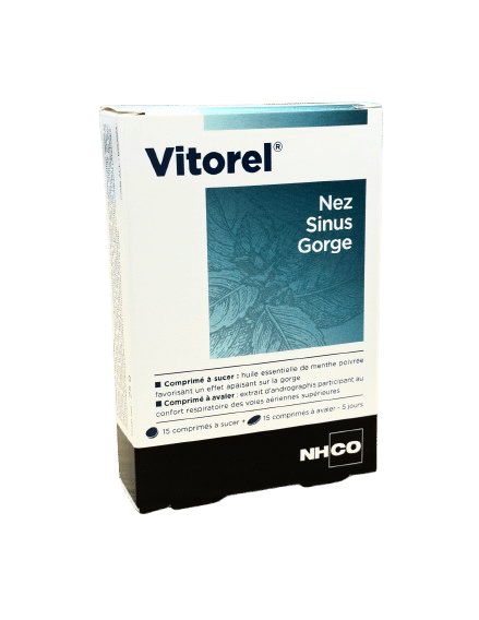 NHCO VITOREL soutient  les voies respiratoires, en particulier le nez, les sinus et la gorge, durant les périodes de fragilité.