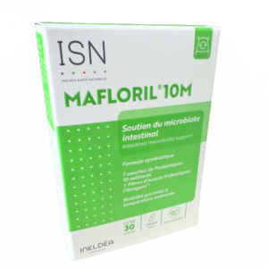 INELDEA MALFLORIL 1O M  Complément alimentaire à base de Probiotiques et Fibres d’Acacia Prébiotiques, pour soutenir le microbiote intestinal.