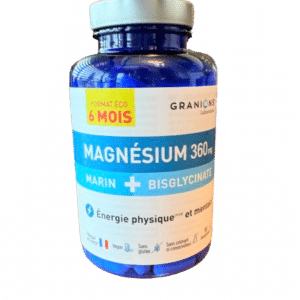 GRANIONS DE MAGNESIUM 360 grace au Magnésium Marin+ Bisglycinate Format éco 6 mois offre une approche complète pour le bien-être.