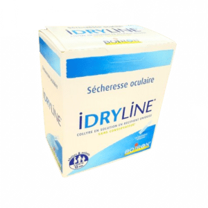 IDRYLINE, collyre en récipient unidose ce médicament homéopathique utilise traditionnellement dans le traitement symptomatique de la sécheresse oculaire.