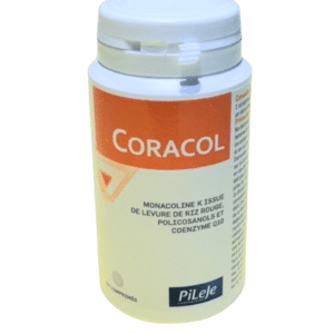 CORACOL PILEGE est un complément alimentaire à base de monacoline K issue de levure de riz rouge, de policosanols et de coenzyme Q10.