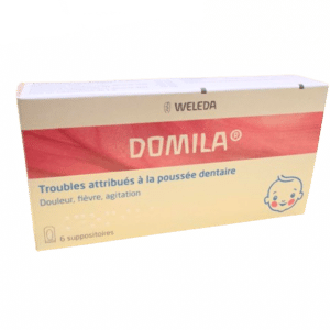 DOMILA WELEDA  est un médicament homéopathique qui s'utilise traditionnellement dans les troubles de la poussée dentaire à partir de l'âge de 3 mois.