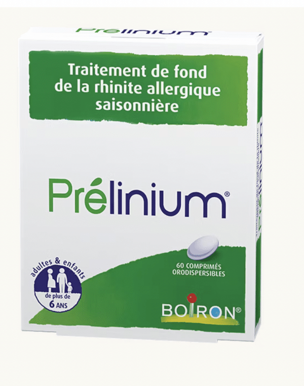 PRELINIUM, comprimé orodispersible est un médicament homéopathique traditionnellement utilisé dans le traitement de fond de la rhinite allergique saisonnière.