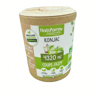KONJAC BIO s'utilise pour son effet de coupe-faim naturel. Cette plante est très appréciée pour sa richesse en eau et en fibres et très faible en calories.