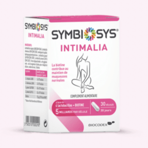 SYMBIOSYS Intimalia est un complément alimentaire qui s'utilise chez la femme adulte qui contribue au maintien de muqueuses normales.
