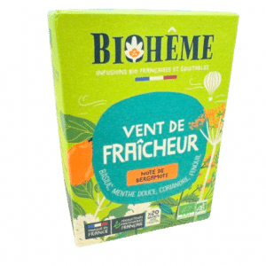 BIOHEME VENT DE FRAICHEUR INFUSETTES la mélisse et la camomille diminuent les tensions et aident à la relaxation avant la nuit.