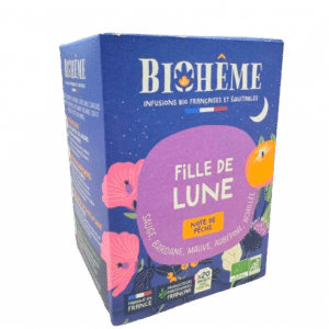 BIOHEME FILLE DE LUNE INFUSETTES . La sauge est reconnue pour accompagner la femme dans tous les cycles de sa vie. La bardane purifie et révèle 