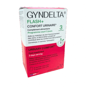 GYNDELTA FLASH + CONFORT URINAIRE . Sa formule innovante en poudre pour solution buvable est conçue comme un programme court de 3 jours