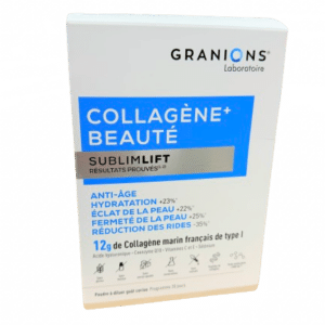 GRANIONS COLLAGENE BEAUTE SUBLIMLIFT Découvrez le pouvoir du collagène marin de haute qualité dans notre complexe pour la beauté de la peau.