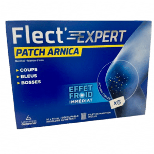 FLECT'EXPERT PATCH ARNICA  soulage et protège toutes zones douloureuses suite à un traumatisme tels que coups, bleus et bosses