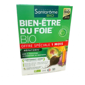 BIEN ÊTRE DU FOIE SANTAROME ces ampoules permettent une action globale sur le foie et la digestion. Elles aident à faciliter la digestion au quotidien