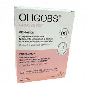 OLIGOBS GROSSESSE 3 MOIS  apporte à la femme enceinte la quantité quotidienne de micronutriments nécessaires au bon déroulement de sa grossesse .