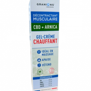 GRANIONS GEL DECONTRACTANT CHAUFFANT allie les vertus apaisantes et chauffantes du CBD, de l'Arnica, du Camphre et du Menthol