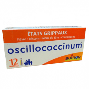 OSCILLOCOCCINUM 12 doses  BOIRON : médicament homéopathique traditionnellement utilisé dans le traitement des états grippaux : grippe , fièvre, frissons, maux de tête,