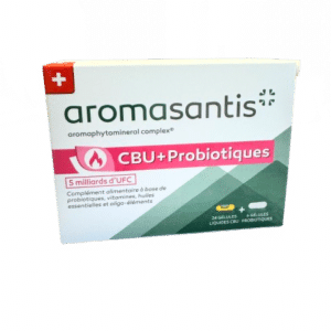 AROMASANTIS CBU + PROBIOTIQUES  s'utilise contre les infections urinaires,les cystites d'origine bactériennes .