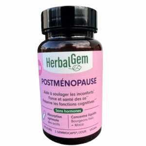 HERBALGEM POSTMENOPAUSE 30 JOURS  , Aide à soulager les inconforts de la postménopause. Contribue à la force et santé des os