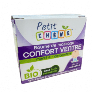 PETIT CHÊNE BAUME CONFORT VENTRE  est à utiliser dès les premières gênes abdominales3. Un véritable moment réconfortant pour le mieux-être à tout âge.