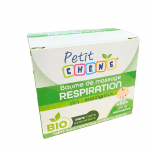 BAUME RESPIRATION PETIT CHÊNE Avec 100% d'ingrédients d’origine naturelle et sans huile essentielle, convient à toute la famille, dès la naissance.