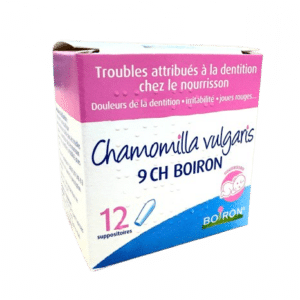 CHAMOMILLA VULGARIS 9 CH BOIRON, est un médicament homéopathique utilisé dans les troubles attribués à la dentition chez le nourrisson .