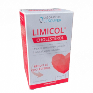 LIMICOL CHOLESTEROL LESCUYER  un complément alimentaire reconnu pour son efficacité sur le cholestérol : -20% de LDL-cholestérol dès 30 jours .