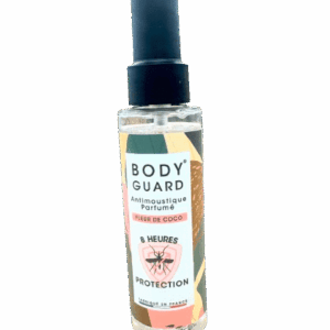 BODYGUARD ANTI-MOUSTIQUE PARFUMÉ FLEUR COCO protège votre peau et est agréable à porter, son efficacité a été prouvée par des laboratoires indépendants.