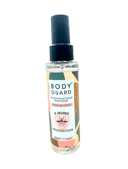 BODYGUARD ANTI-MOUSTIQUE PARFUMÉ FLEUR COCO protège votre peau et est agréable à porter, son efficacité a été prouvée par des laboratoires indépendants.