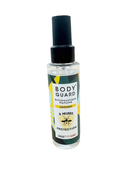 BODYGUARD ANTI-MOUSTIQUE PARFUMÉ AGRUMES protège votre peau et est agréable à porter, son efficacité a été prouvée par des laboratoires indépendants.