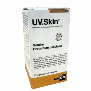 NHCO UV SKIN PROTECTION SOLAIRE est un complément alimentaire issu de la recherche en micronutrition à l'action autobronzante même sans soleil
