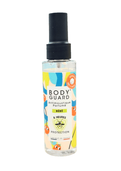 BODYGUARD ANTI-MOUSTIQUE PARFUMÉ BÉBÉ protège votre peau et est agréable à porter, son efficacité a été prouvée par des laboratoires indépendants.