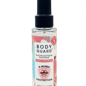 BODYGUARD ANTI-MOUSTIQUE PARFUMÉ PEAUX SENSIBLES protège votre peau et est agréable à porter, son efficacité a été prouvée par des laboratoires indépendants.