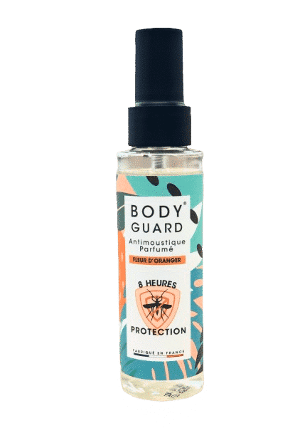 BODYGUARD ANTI-MOUSTIQUE PARFUMÉ FLEUR ORANGER protège votre peau et est agréable à porter, son efficacité a été prouvée par des laboratoires indépendants.