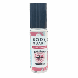 BODYGUARD ROLL ON APAISANT PEAUX SENSIBLES est un soin apaisant pour les bébés à partir de 3 mois, indiqué pour soulager les démangeaisons et les irritations après les piqûres d’insectes.