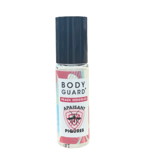BODYGUARD ROLL ON APAISANT PEAUX SENSIBLES est un soin apaisant pour les bébés à partir de 3 mois, indiqué pour soulager les démangeaisons et les irritations après les piqûres d’insectes.