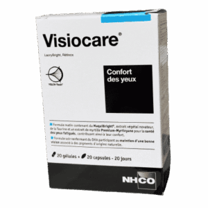 NHCO VISIOCARE CONFORT DES YEUX est un complément alimentaire qui s'utilise  en cas de fatigue des yeux liée à l'âge ou à la surexposition aux écrans,