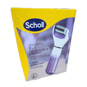 SCHOLL RAPE EXFOLIANTE ET LISSANTE adoucit la peau en éliminant les callosités dures et tenaces avec un côté du rouleau et en lissant avec le second côté.